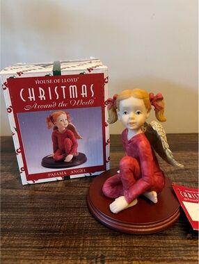 1996 Pajama Angel Figurine Little Girl Wings House of Lloyd